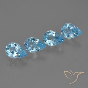 Pedras preciosas de Topázio Azul Suíço natural de 2.64 ct, Formato de pêra, VVS-VS