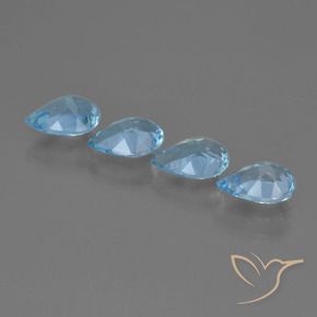 Pedras preciosas de Topázio Azul Suíço natural de 2.64 ct, Formato de pêra, VVS-VS