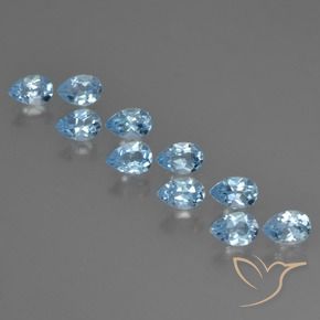 Pedras preciosas de Topázio Céu azul natural de 5.34 ct, Formato de pêra, VS