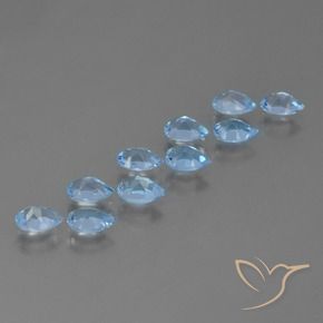Pedras preciosas de Topázio Céu azul natural de 5.34 ct, Formato de pêra, VS