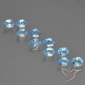 Pedras preciosas de Topázio Céu azul natural de 5.02 ct, Formato de pêra, VS