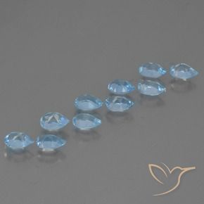 Pedras preciosas de Topázio Céu azul natural de 5.02 ct, Formato de pêra, VS