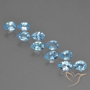 Pedras preciosas de Topázio Céu azul natural de 5.16 ct, Formato de pêra, VS