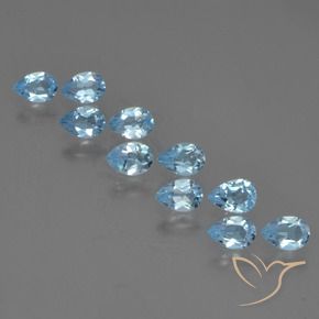 Pedras preciosas de Topázio Céu azul natural de 4.79 ct, Formato de pêra, VS