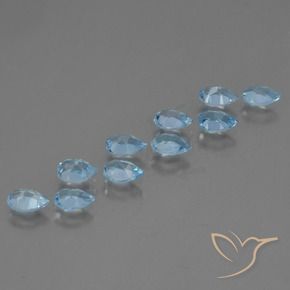 Pedras preciosas de Topázio Céu azul natural de 4.79 ct, Formato de pêra, VS