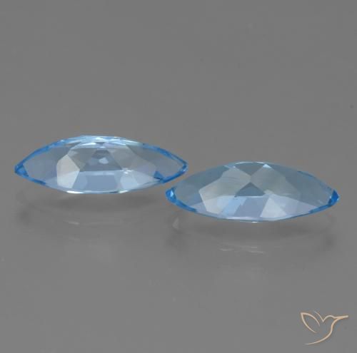 Pedras preciosas de Topázio Azul Suíço natural de 6.87 ct, Marquesa, VVS-VS
