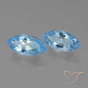 Pedras preciosas de Topázio Azul Suíço natural de 7.18 ct, Marquesa, VVS-VS