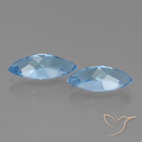 Pedras preciosas de Topázio Azul Suíço natural de 7.18 ct, Marquesa, VVS-VS