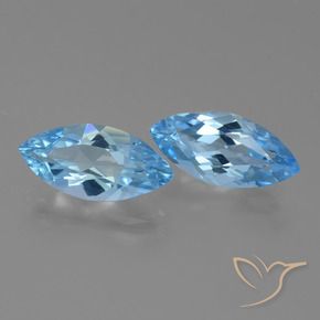Pedras preciosas de Topázio Azul Suíço natural de 7.05 ct, Marquesa, VVS-VS