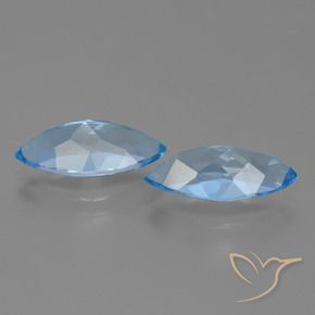 Pedras preciosas de Topázio Azul Suíço natural de 7.05 ct, Marquesa, VVS-VS