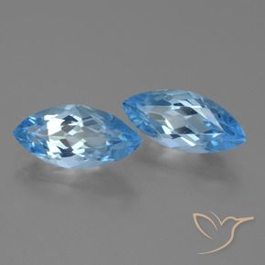 Pedras preciosas de Topázio Azul Suíço natural de 7.67 ct, Marquesa, VVS-VS