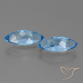 Pedras preciosas de Topázio Azul Suíço natural de 7.67 ct, Marquesa, VVS-VS
