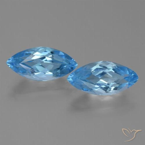 7.92ctw Natural Azul Suíço Topázio, Marquesa, VVS-VS