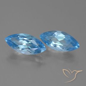Pedras preciosas de Topázio Azul Suíço natural de 7.92 ct, Marquesa, VVS-VS