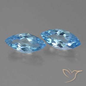 Pedras preciosas de Topázio Céu azul natural de 6.94 ct, Marquesa, VVS