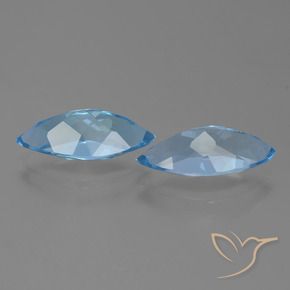 Pedras preciosas de Topázio Céu azul natural de 6.94 ct, Marquesa, VVS
