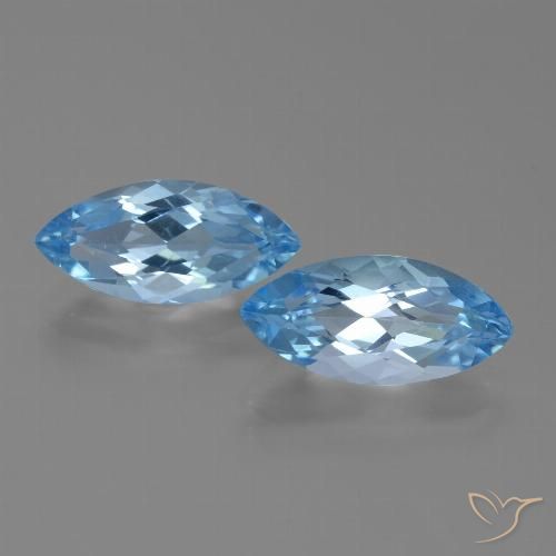7.29ctw Natural Azul Suíço Topázio, Marquesa, VVS-VS
