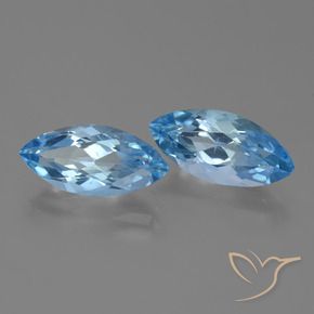 Pedras preciosas de Topázio Azul Suíço natural de 7.29 ct, Marquesa, VVS-VS