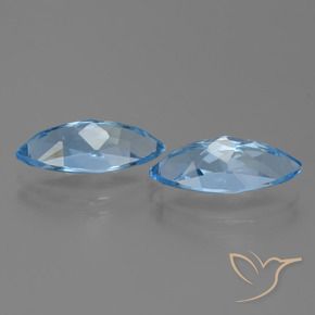 Pedras preciosas de Topázio Azul Suíço natural de 7.29 ct, Marquesa, VVS-VS