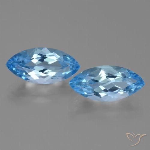 8.21ctw Natural Azul Suíço Topázio, Marquesa, VVS-VS