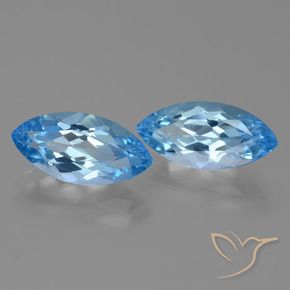 Pedras preciosas de Topázio Azul Suíço natural de 8.21 ct, Marquesa, VVS-VS