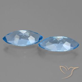Pedras preciosas de Topázio Azul Suíço natural de 8.21 ct, Marquesa, VVS-VS
