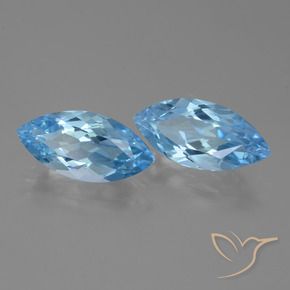 Pedras preciosas de Topázio Azul Suíço natural de 7.44 ct, Marquesa, VVS-VS