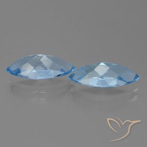 Pedras preciosas de Topázio Azul Suíço natural de 7.44 ct, Marquesa, VVS-VS