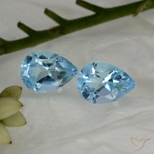 1.78ctw Natural Céu azul Topázio, Formato de pêra, VS