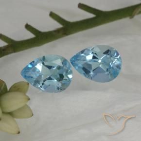 Pedras preciosas de Topázio Céu azul natural de 1.78 ct, Formato de pêra, VS