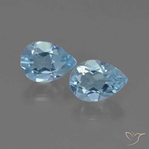 1.52ctw Natural Céu azul Topázio, Formato de pêra, VS