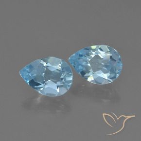 Pedras preciosas de Topázio Céu azul natural de 1.52 ct, Formato de pêra, VS