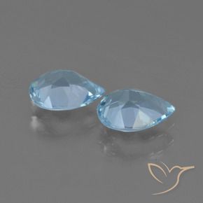 Pedras preciosas de Topázio Céu azul natural de 1.52 ct, Formato de pêra, VS