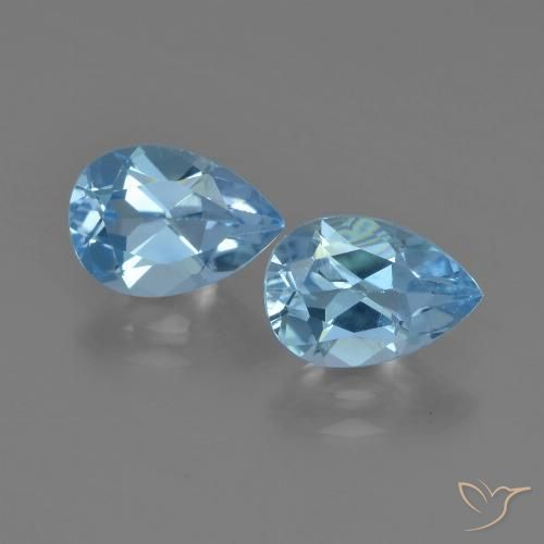 1.74ctw Natural Céu azul Topázio, Formato de pêra, VS
