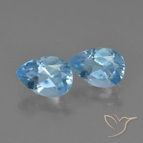 Pedras preciosas de Topázio Céu azul natural de 1.74 ct, Formato de pêra, VS