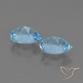 Pedras preciosas de Topázio Céu azul natural de 1.74 ct, Formato de pêra, VS