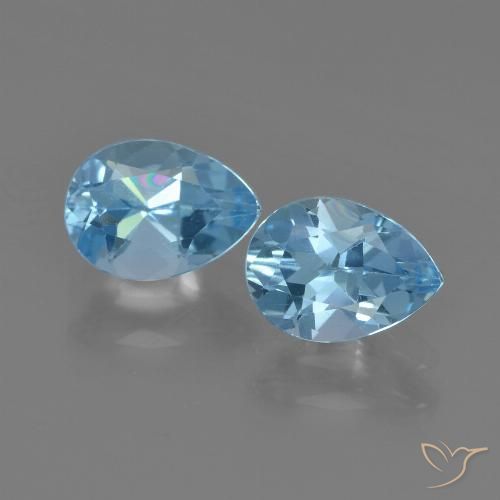 1.73ctw Natural Céu azul Topázio, Formato de pêra, VS