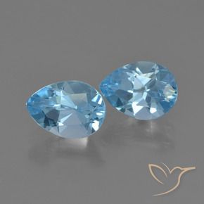 Pedras preciosas de Topázio Céu azul natural de 1.73 ct, Formato de pêra, VS