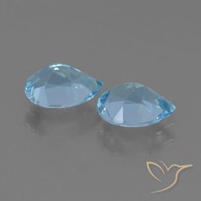 Pedras preciosas de Topázio Céu azul natural de 1.73 ct, Formato de pêra, VS