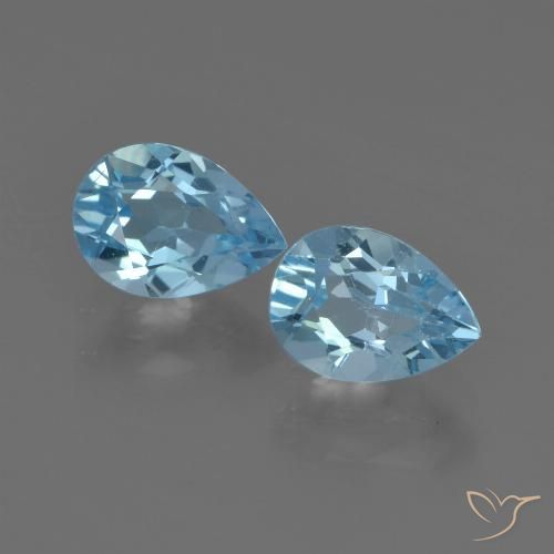 1.70ctw Natural Azul Suíço Topázio, Formato de pêra, VS