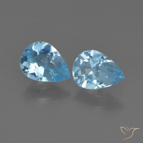 1.44ctw Natural Céu azul Topázio, Formato de pêra, VS