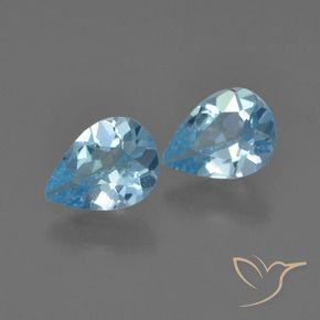 Pedras preciosas de Topázio Céu azul natural de 1.44 ct, Formato de pêra, VS