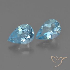 Pedras preciosas de Topázio Céu azul natural de 1.54 ct, Formato de pêra, VS