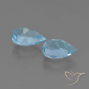 Pedras preciosas de Topázio Céu azul natural de 1.54 ct, Formato de pêra, VS