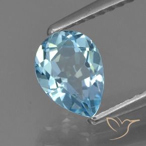 Topázio Céu azul Natural 0.88ct, Formato de pêra, VS