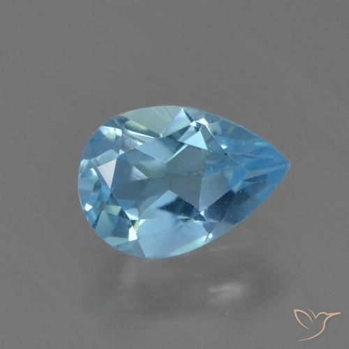 0.88ct Natural Azul Suíço Topázio, Formato de pêra, VS