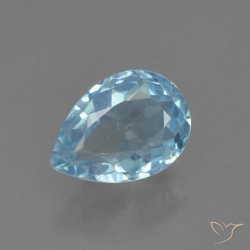 0.87ct Natural Céu azul Topázio, Formato de pêra, VS