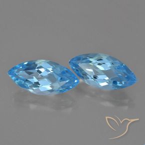 Pedras preciosas de Topázio Azul Suíço natural de 7.95 ct, Marquesa, VVS-VS