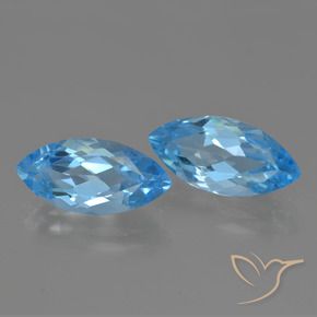 Pedras preciosas de Topázio Azul Suíço natural de 7.76 ct, Marquesa, VVS-VS