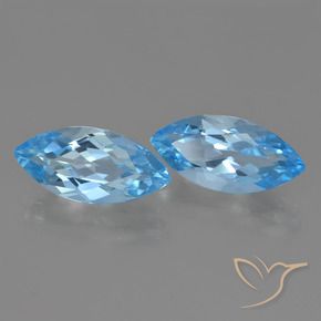 Pedras preciosas de Topázio Azul Suíço natural de 6.63 ct, Marquesa, VVS-VS